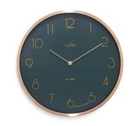 Acctim Madison Wall Clock Quartz Modern Brushed Metal Case Foil Embossed 35cm in Bottle Green Acctim Bottle Green