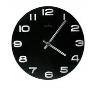 Acctim Mika Wall Clock Quartz Open Dial Mirrored Numerals Black 30cm 27003