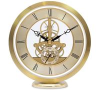 Acctim Millendon Mantel Clock Quartz Polished Metal Floating Effect Glass Front Gold
