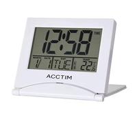 Acctim Mini Flip II Travel LCD Alarm Clock White [15782]
