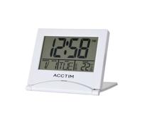 Acctim Mini Flip 2 Folding Travel LCD Alarm Clock White 15782