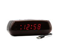 Acctim Miramar Digital Alarm Clock USB Mains Powered with Battery Backup Red LED Bedside Alarm Clock