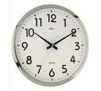 Acctim Orion Silent Wall Clock Chrm/Wht NEW