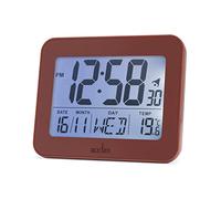 Acctim Otto Superbrite Digital Bedside Alarm Clock with Date and Temperature Display, Spice Red