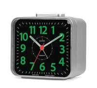 Acctim Parker Non-Ticking Sweep Loud Bell Alarm Clock (Silver)