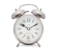 Acctim Pembridge Alarm Clock Chrome Metal Twin Bell Analogue Classic Design