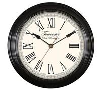 Acctim Redbourn Vintage Battery Operated Quartz Roman Numeral Wall Clock - Black