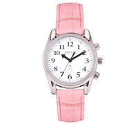 Acctim 'Robin' 35mm Radio Controlled Talking Watch in Silver/Pink