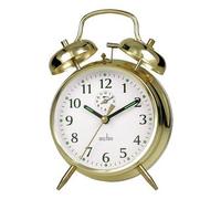 Acctim Saxon Large Double Bell Alarm Clock Brass