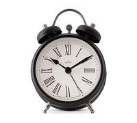 Acctim Shefford Analogue Faux Double Bell Small Alarm Clock (Black)