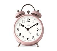 Acctim Shefford Analogue Faux Double Bell Small Alarm Clock (Dusty Rose)