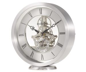 Acctim Silver Tone Skeleton Battery Mantel Clock Millendon 37027
