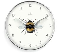 Acctim 'Society' Bee Dial 30cm Wall Clock White Chrome (Single Bee)