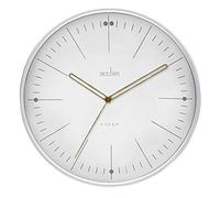 Acctim Solna Wall Clock Non-Ticking Sweep Minimalist Marker Dial Quartz White 28cm 22812