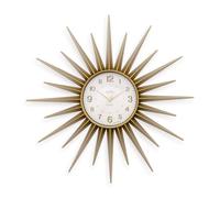 Acctim Stella Wall Clock Sunburst StarBurst Quartz Retro Spoke 43cm in Gold Acctim Gold