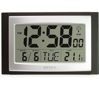 Acctim Stratus Digital Clock Black Silver Radio Controller Wall/Desk Clock 74053