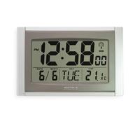 Acctim Stratus Digital Wall/Desk Clock Radio Controlled Tabletop LCD Display Date & Thermometer Silver