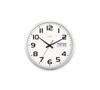 Acctim Supervisor Wall Clock, 32cm Chrome Case, Day/Date Display, Easy Read Numbers
