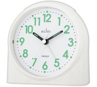 Acctim Sweeper One Analogue Alarm Clock Non Ticking Sweep Quartz White