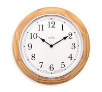 Acctim Winchester Wall Clock Quartz Crafted Wood Domed Glass Lens 31.5cm (Light Wood)