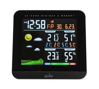 Acctim Wyndham Black Weather Station Alarm Clock, Black