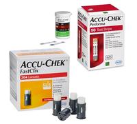 Accu Chek FastClix Lancets + Accu Chek Performa Test Strips | Preloaded 204 Lancet Pack + 50 Test Cassette Bundle | Saver Pack | Bundle by MG Living