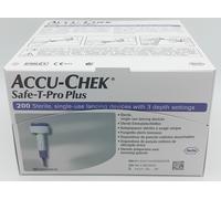 Accu-Chek Safe T Pro Plus Lancets - Box of 200 - Adjustable Depth Safety Lancets