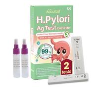 Accufast Helicobacter Pylori Test Kit x2- H.Pylori Ag Test Cassette | Heartburn Indigestion Home Self Test Kit | Stool Home Testing Kit - Screen Yourself for Active H Pylori Infection