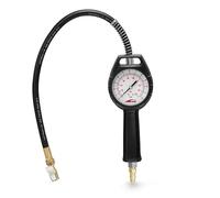 Accufill 80mm Dial Tyre Pressure Gauge Air Tyre Inflator with Hose & Clip-On Chuck, Multi Scale, Lightweight Diecast Bodyfor Car, Motorcycle & Bicycle