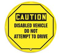 Accuform Signs KDD812 STOPOUT Vinyl Steering Wheel Message Cover, OSHA-Style Legend CAUTION DISABLED VEHICLE DO NOT ATTEMPT TO DRIVE, 16 Diameter, Black on Yellow by Accuform