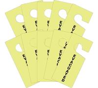 Accuform TAD201 Lumi-Glow Door Knob Hanger Tag, Legend "EVACUATED", 9" Length x 4" Width x 0.015" Thickness, Lumi-Glow Plastic, Black on Glow (Pack of 10)
