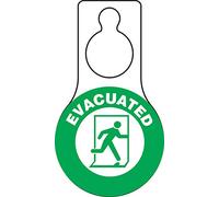 Accuform TAD612 Plastic Shaped Door Hanger Tags, Legend"EVACUATED" with Graphic, 9" Length x 5" Width x 0.015" Thickness, Green on White (Pack of 10)