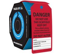 AccuformNMC 100/250 Scaffolding Safety Tags, Do Not Use This Scaffold Keep Off, OSHA Compliant, Waterproof PF-Cardstock, Resists Tears, 6.25"x3"
