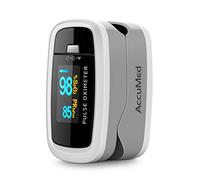 AccuMed® CMS-50D1 Pulse Oximeter Finger Pulse Blood Oxygen SpO2 Monitor w/Carrying case, Landyard & Battery FDA CE Approved (White)