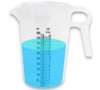 ACCUPOUR 16oz (2 Cup) Measuring Pitcher, Plastic, Multipurpose - Great for Oil, Chemicals, Pool and Lawn - Ounce (oz) and Milliliter (mL) Increments (500 mL)