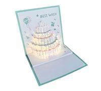 Accuracy Cut Musical Greeting Card Cake Designs Spring Blue Color Materials Celebration Essential Popup Birthday Card Spring Blue