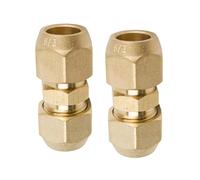 Accuracy Engineered Double Port AC Copper Tube Coupling Erosion Resistant Brass Construction for Split Systems Install Brass AC Pipe Fitting
