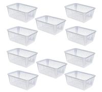 ACCURATE 10Pk Plastic Handy Basket, Storage Basket Great for Bathrooms, Bedroom and Kitchen (CLEAR, 37CM)