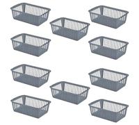 ACCURATE 10Pk Plastic Handy Basket, Storage Basket Great for Bathrooms, Bedroom and Kitchen (GREY, 25CM)