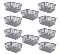 ACCURATE 10Pk Plastic Handy Basket, Storage Basket Great for Bathrooms, Bedroom and Kitchen (GREY, 37CM)
