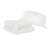 ACCURATE 2 Tier White Plastic Cupcake Storage Box with Lid - 30cm & 28cm Diameter - Strong Locking Clips, Carry Handle, Durable Design Keeps Cupcakes Fresh & Protected