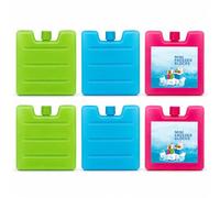 ACCURATE 6 Pack Multicolour Freezer Blocks for Cooler Bags | Long Lasting Reusable Ice Packs for Lunch Boxes, Beach, Camping, Fishing and Outdoor Activities (6)