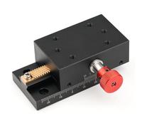 Accurate Gear Rack Slide | 40mm Stroke Manual Linear Stage with 0.01mm Resolution | Aluminum Alloy Sliding Block for Engraving/Fiber Optics/Inspection
