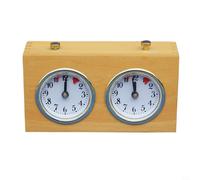 Accurate Mechanical Chess Clock Timer for Chess and Other Board Games Featuring Intuitive Timed Start Button and Wood-Plastic Construction