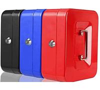 ACCURATE Money Box Tin Steel Cash Safe Box Petty Cash Tin with Lock 2 Keys - (12 INCH)