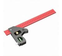Accurate Ruler with Spirit Level, 300 Mm | Sturdy Aluminum Alloy Construction, carpentry Angle Ruler with Positioning Block, Clear Printed Measurement Markings