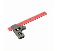 Accurate Ruler with Spirit Level, 400 Mm | Sturdy Aluminum Alloy Construction, carpentry Angle Ruler with Positioning Block, Clear Printed Measurement Markings