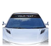 Accurate Signs | Universal Custom Sunstrip Rainbow Silver Chrome 1400 x 200mm Windscreen Banner with Personalised Text Decal Sticker