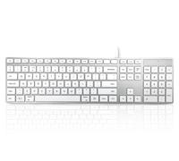 Accuratus 301 Mac keyboard Universal USB QWERTY UK English Silver White