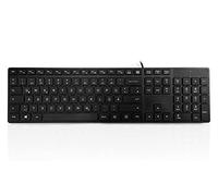 Accuratus 301 - German - USB Full Size, Super Slim Multimedia Keyboard with Square Modern Keys - Black